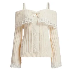 Sweaters*Boogzel Clothing Portrait Mode Lace Sweater