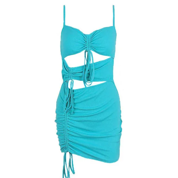 Dresses & Rompers*Boogzel Clothing Portrait Mode Ribbed Dress Blue