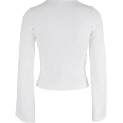 Long Sleeve Tops*Boogzel Clothing Portrait Mode Ribbed Top White