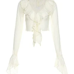 Long Sleeve Tops*Boogzel Clothing Portrait Mode Ruffle Lace Top