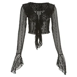 Long Sleeve Tops*Boogzel Clothing Portrait Mode Ruffle Lace Top
