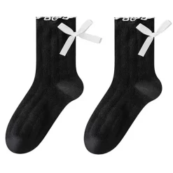Socks*Boogzel Clothing Preppy Aesthetic Bow Ruffle Socks