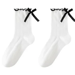 Socks*Boogzel Clothing Preppy Aesthetic Bow Ruffle Socks