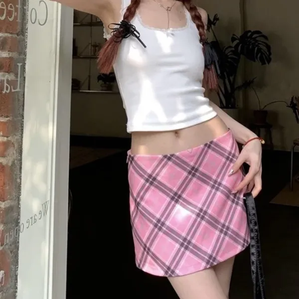 Skirts*Boogzel Clothing Preppy Aesthetic Skirt Pink