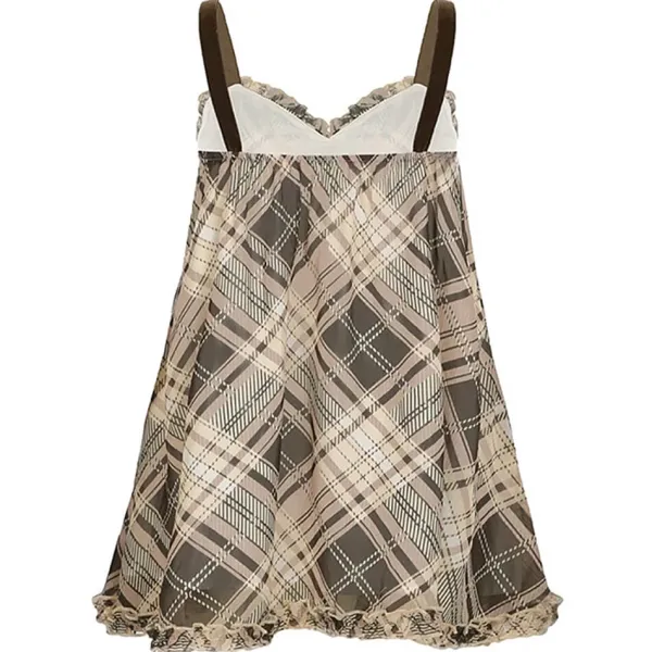 Dresses & Rompers|Y2K Tops*Boogzel Clothing Preppy Aesthetic Plaid Mini Tank Dress Brown