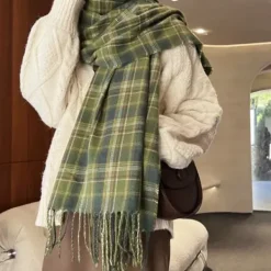 Other*Boogzel Clothing Preppy Aesthetic Plaid Scarf