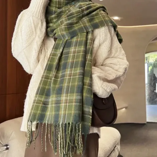 Other*Boogzel Clothing Preppy Aesthetic Plaid Scarf