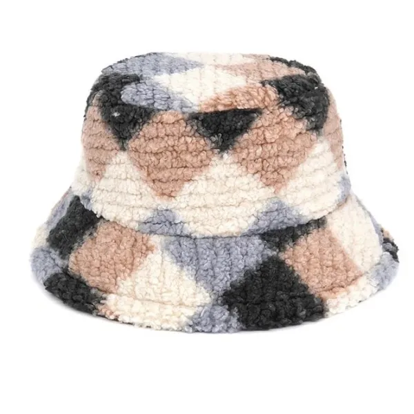 Hats*Boogzel Clothing Preppy Argyle Fuzzy Bucket Hat
