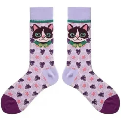Socks*Boogzel Clothing Preppy Cat Print Socks