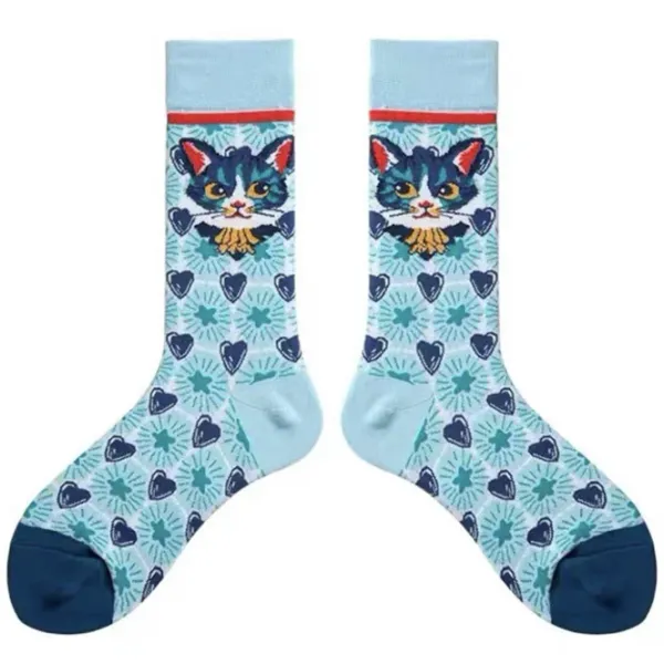 Socks*Boogzel Clothing Preppy Cat Print Socks