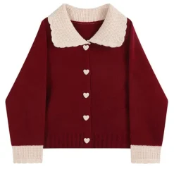Knit Cardigans*Boogzel Clothing Preppy Collar Knit Cardigan
