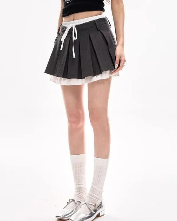 Skirts*Boogzel Clothing Preppy Layered Mini Skirt