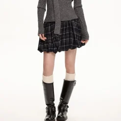 Skirts*Boogzel Clothing Preppy Plaid Balloon Mini Skirt