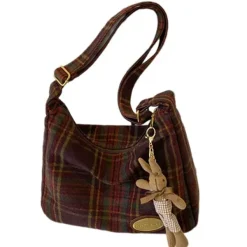 Bags & Purses*Boogzel Clothing Preppy Style Plaid Shoulder Bag