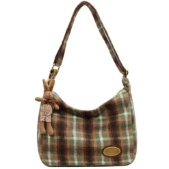 Bags & Purses*Boogzel Clothing Preppy Style Plaid Shoulder Bag