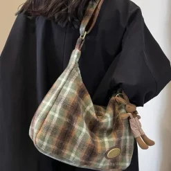 Bags & Purses*Boogzel Clothing Preppy Style Plaid Shoulder Bag