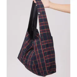 Bags & Purses*Boogzel Clothing Preppy Style Plaid Tote Bag Blue/red