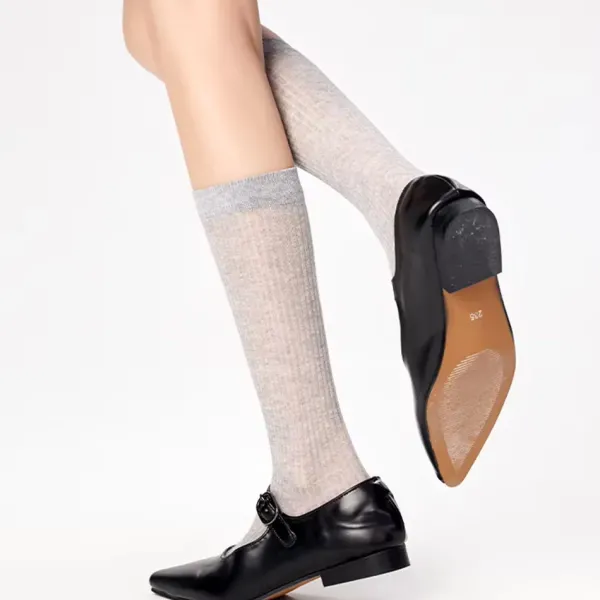 Socks*Boogzel Clothing Preppy Style Ribbed Thin Socks