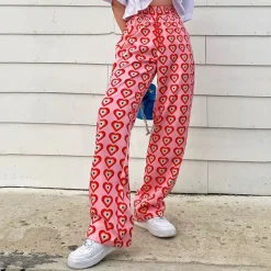 Pants & Trousers*Boogzel Clothing Professional Heartbreaker Wide Pants Pink/red