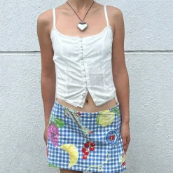 Skirts*Boogzel Clothing Provence Picnic Gingham Mini Skirt Blue