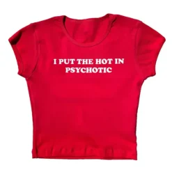 Y2K Tops|Aesthetic T-Shirts & Graphic Tees*Boogzel Clothing Psychotic Cropped Tee