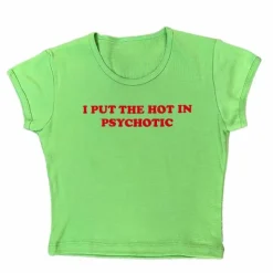 Y2K Tops|Aesthetic T-Shirts & Graphic Tees*Boogzel Clothing Psychotic Cropped Tee