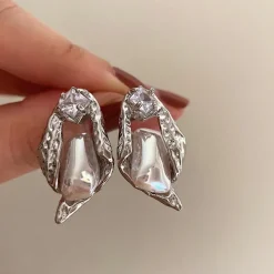 Earrings*Boogzel Clothing Pure Flirting Pearl Earrings Silver