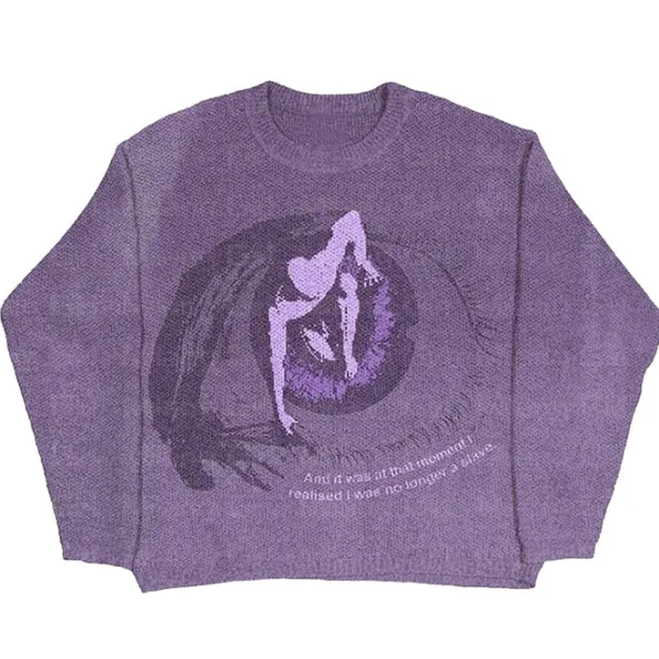 Mens|Sweaters*Boogzel Clothing Eye Aesthetic Sweater Purple