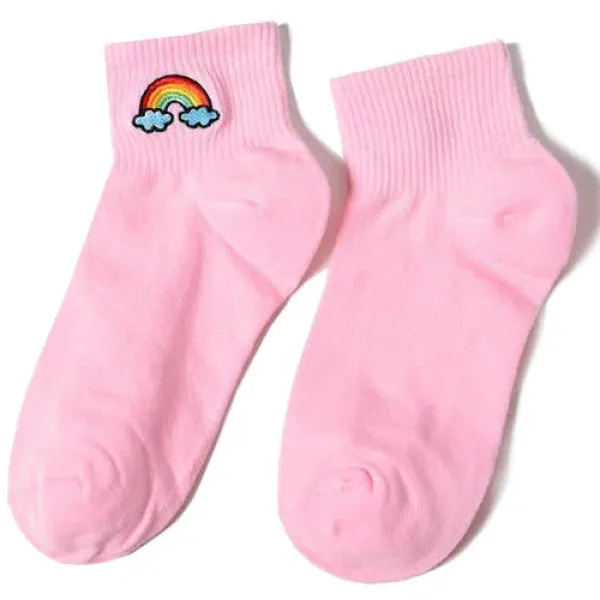 Socks*Boogzel Clothing Rainbow Embroidered Socks