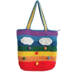Bags & Purses*Boogzel Clothing Knitted Tote Bag Rainbow