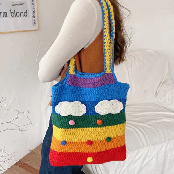 Bags & Purses*Boogzel Clothing Knitted Tote Bag Rainbow