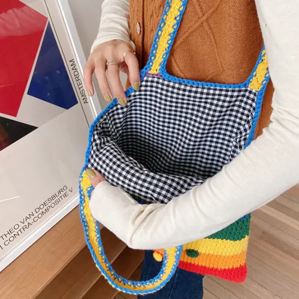Bags & Purses*Boogzel Clothing Knitted Tote Bag Rainbow
