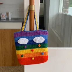 Bags & Purses*Boogzel Clothing Knitted Tote Bag Rainbow