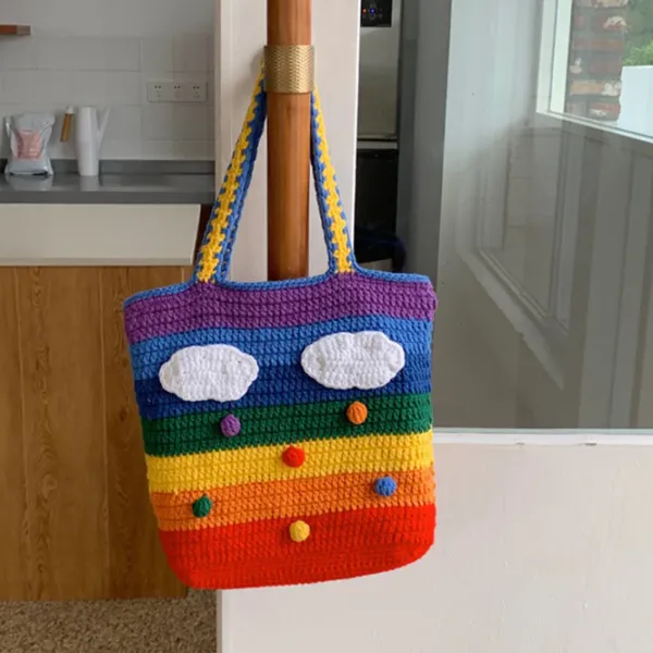 Bags & Purses*Boogzel Clothing Knitted Tote Bag Rainbow