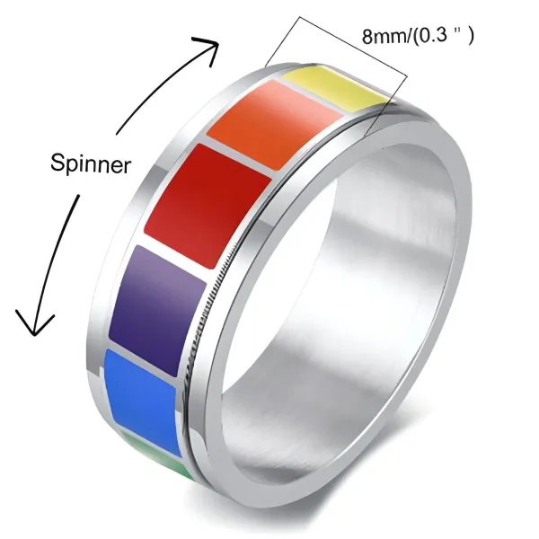 Anxiety Rings*Boogzel Clothing Spinner Ring Rainbow
