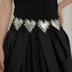 Belts & Chains*Boogzel Clothing Ready For Love Heart Chain Belt Silver