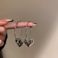 Earrings*Boogzel Clothing Ready For Love Heart Earrings Silver
