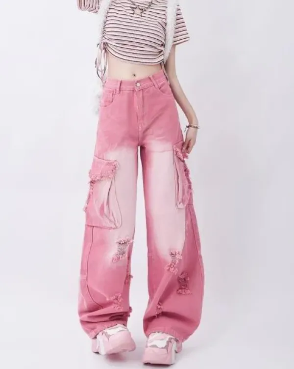 Jeans*Boogzel Clothing Rebel Cargo Jeans in Pink
