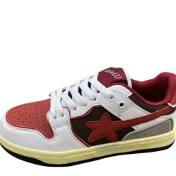 Classics|Aesthetic Sneakers*Boogzel Clothing Red & Grey Shooting Star Sneakers White/red