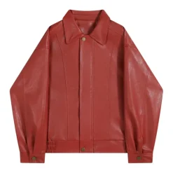 Coats & Jackets*Boogzel Clothing Grunge Leather Jacket Red