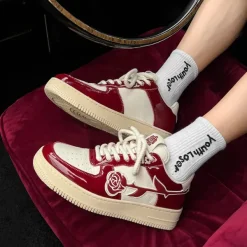 Aesthetic Sneakers*Boogzel Clothing Rose Aesthetic Sneakers Red
