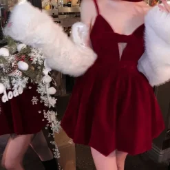 Dresses & Rompers*Boogzel Clothing Velvet Halter Dress Red