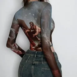 Long Sleeve Tops*Boogzel Clothing Renaissance Mesh Bodysuit Multi