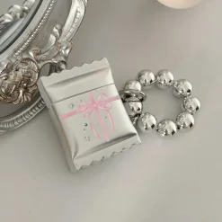 Other|Iphone Cases*Boogzel Clothing Rhinestone DIY Bow AirPods Case Silver