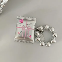 Other|Iphone Cases*Boogzel Clothing Rhinestone DIY Bow AirPods Case Silver