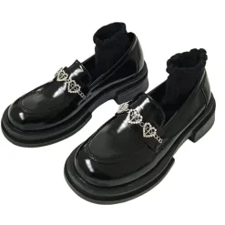 Classics|Boots / Platform Boots*Boogzel Clothing Rhinestone Heart Loafers
