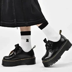 Classics|Boots / Platform Boots*Boogzel Clothing Ribbon-Laced Chunky Platform Boots Black