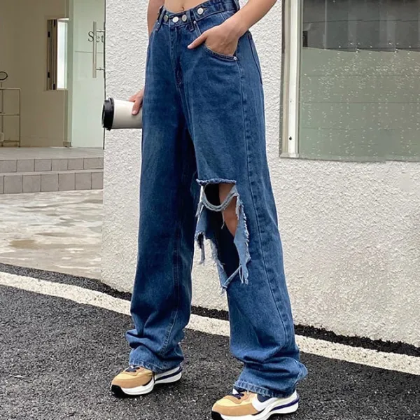 Jeans*Boogzel Clothing Ripped Baggy Jeans Blue