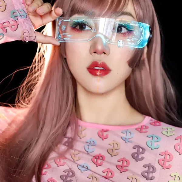 Sunglasses*Boogzel Clothing Robo Babe LED Sunglasses Multi