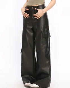 Pants & Trousers*Boogzel Clothing Rock The Scene Leather Trousers Black